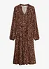 Abito in jersey leopardato con laccetto sottile in vita, bonprix