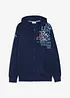 Felpa con zip e cappuccio in puro cotone, bonprix