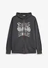 Felpa con zip e cappuccio in puro cotone, bonprix