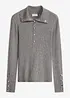Maglione a polo con percentuale di viscosa, bonprix