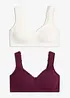 Reggiseno t-shirt minimizer senza ferretto con cotone biologico (pacco da 2), bonprix