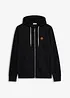 Felpa con zip, cappuccio e dettagli in similpelle, bonprix