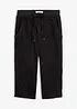 Pantaloni capri in misto cotone con laccetto, bonprix