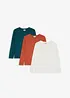 Maglia a maniche lunghe con cotone biologico (pacco da 3), bonprix