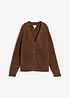 Cardigan a coste in filato grosso con effetto lucido, bonprix