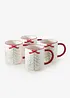 Tazza con fiocchetto e albero (pacco da 4), bonprix