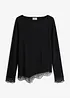Maglia a maniche lunghe con finiture in pizzo, bonprix