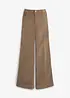 Pantaloni prémaman a vita bassa in velluto elasticizzato a coste, wide leg, bonprix