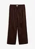Pantaloni in similpelle scamosciata con vita comoda, bonprix