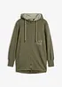 Felpa lunga morbida con zip in misto cotone pesante, bonprix