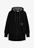 Felpa lunga morbida con zip in misto cotone pesante, bonprix