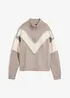 Maglione con collo alto e zip, bonprix