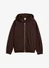 Felpa con zip e cappuccio in misto cotone biologico, bonprix