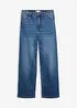 Jeans wide leg con dettagli leopardati, vita media, bonprix