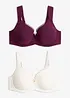 Reggiseno con coppe preformate, ferretto e cotone biologico (pacco da 2), bonprix