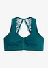 Reggiseno senza ferretto in misto cotone biologico con chiusura anteriore e pizzo, bonprix