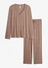 Tuta da casa loungewear in jersey pointelle morbido, bonprix