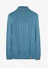 Maglione in lavorazione a trecce con collo e zip, bonprix