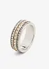 Anello con cristalli in vetro, bonprix