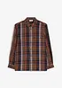 Camicia di flanella a quadri oversize con taschino al petto, bonprix