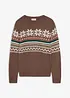 Maglione in filato fine con motivo norvegese, bonprix