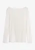 Maglia a maniche lunghe leggerissima con scollo a barca in misto cachemire, bonprix
