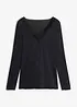 Maglia a maniche lunghe leggerissima in misto cachemire con scollatura a V e pizzo, bonprix