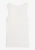 Canottiera leggerissima con scollatura a V e pizzo in misto cachemire, bonprix