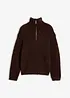 Maglione con collo alto e zip in bouclé, bonprix