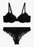 Reggiseno con coppe preformate e perizoma in pizzo delicato (set 2 pezzi), bonprix