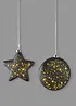 Decorazioni LED a forma di stella e luna (pacco da 2), bonprix