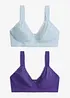 Reggiseno senza ferretto con cotone biologico e pizzo (pacco da 2), bonprix