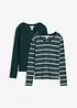 Maglia a maniche lunghe in misto cotone biologico elasticizzato (pacco da 2), bonprix