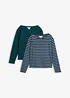Maglia a maniche lunghe in puro cotone biologico (pacco da 2), bonprix
