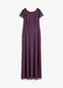 Abito lungo in tulle delicato con ricamo e perline, bonprix