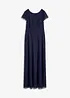 Abito lungo in tulle delicato con ricamo e perline, bonprix