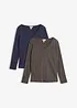 Maglia a maniche lunghe aderente (pacco da 2), bonprix