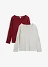 Maglia a maniche lunghe aderente (pacco da 2), bonprix