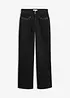 Jeans wide leg con borchiette, vita alta, bonprix