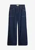 Jeans wide leg con tasche applicate, vita media, bonprix
