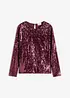 Maglia a maniche lunghe con paillettes, bonprix