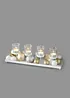 Vassoio portacandele con 4 portalumini e sfere decorative, bonprix
