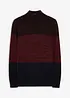 Maglione con collo alto e zip in morbido misto cotone, bonprix