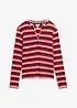 Maglia a maniche lunghe in puro cotone con guarnizione in pizzo, bonprix