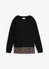 Felpa con inserto leopardato, bonprix