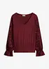 Maglia a maniche lunghe con pizzo, bonprix