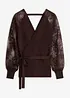 Maglione in filato fine con pizzo, bonprix