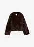 Giacca in ecopelliccia senza collo, bonprix