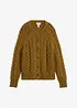 Cardigan in fine lana merino a maglia grossa con motivo a trecce, bonprix