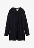 Cardigan lungo in fine misto lana merino con motivo traforato, bonprix